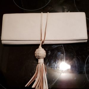 White leather clutch